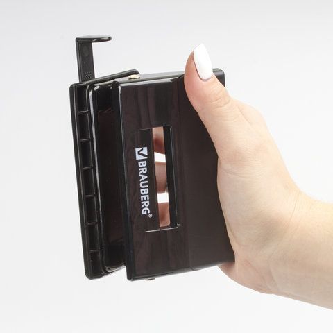 Дырокол BRAUBERG &quot;Black Jack&quot;, до 10 листов, черный, 227795