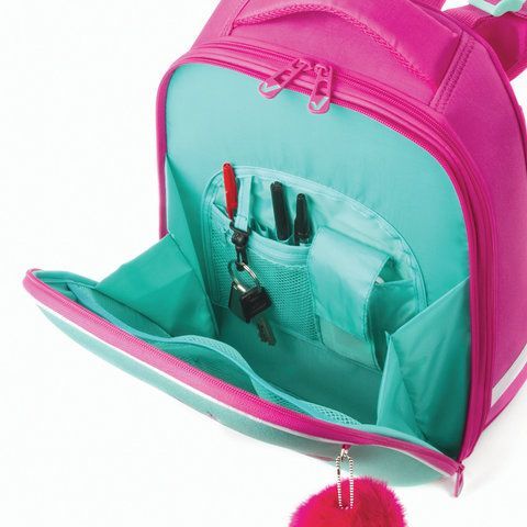 Ранец BRAUBERG PREMIUM, 2 отделения, с брелоком, для девочек, &quot;Весенняя мята&quot;, 38х29х18 см, 227817