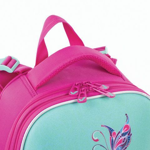 Ранец BRAUBERG PREMIUM, 2 отделения, с брелоком, для девочек, &quot;Весенняя мята&quot;, 38х29х18 см, 227817