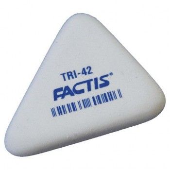 Ластик FACTIS 42 шт. TRI 42 (Испания), 45х35х8 мм, белый, треугольный, PMFTRI42