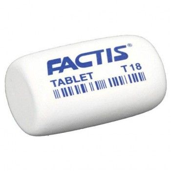 Ластик FACTIS 4 шт. Tablet T 18 (Испания), 45х28х13 мм, белый, скошенный край, CMFT18