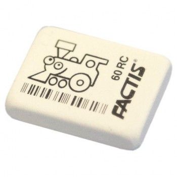 Ластик FACTIS 15 шт. 60 RC (Испания), 32х24х7 мм, белый, ассорти, прямоугольный, мягкий, CNF60RC