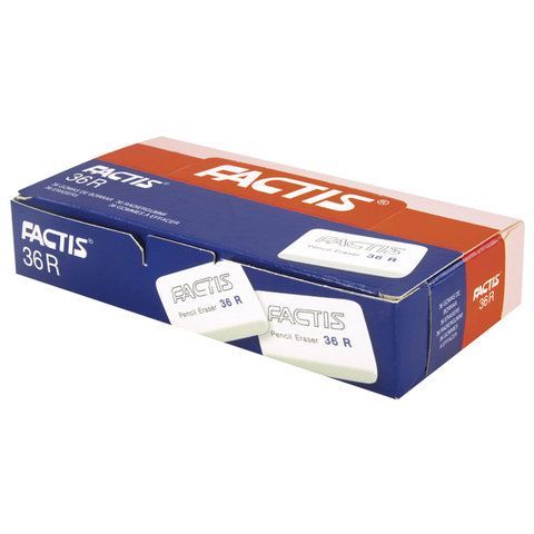 Ластик FACTIS 9 шт. 36 R (Испания), 40х24х9 мм, белый, прямоугольный, мягкий, CNF36RB
