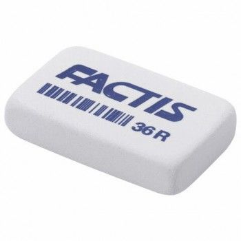 Ластик FACTIS 9 шт. 36 R (Испания), 40х24х9 мм, белый, прямоугольный, мягкий, CNF36RB