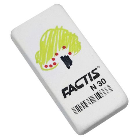 Ластик FACTIS 30 шт. N 30 (Испания), 50х24х10 мм, белый, прямоугольный, CNFN30
