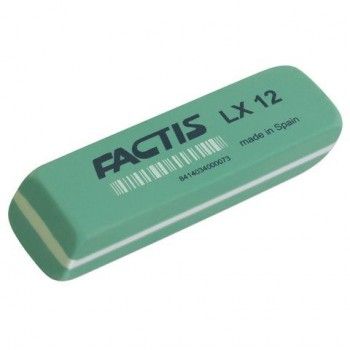 Ластик большой FACTIS 4 шт. LX 12 (Испания), 74х24х13 мм, зеленый, прямоугольный, скошенные края, CPFLX12