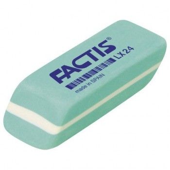 Ластик FACTIS 6 шт. LX 24 (Испания), 55х20х12 мм, зеленый, прямоугольный, скошенные края, мягкий, CPFLX24