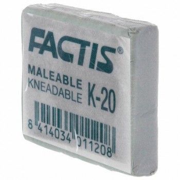 Ластик-клячка художественный FACTIS 3 шт. K 20 (Испания), 37х29х10 мм, супермягкий, серый, CCFK20