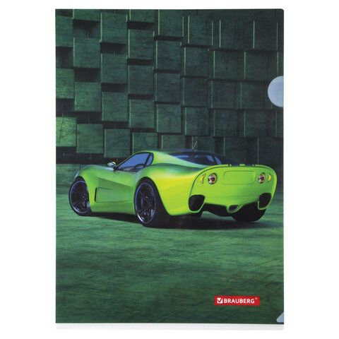 Папка-уголок BRAUBERG 3 шт. &quot;SPORT CAR&quot;, А4, 150 мкм, цветная печать, 228044