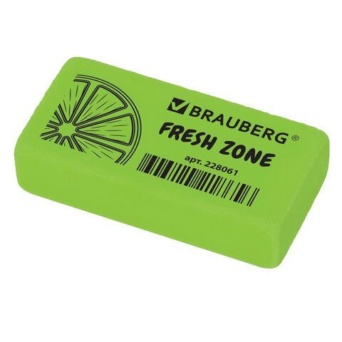 Ластик BRAUBERG 9 шт. &quot;Fresh Zone&quot;, 40х20х10 мм, цвет ассорти, прямоугольный, 228061