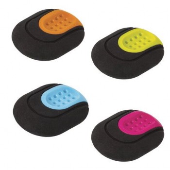Ластик BRAUBERG 2 шт. "C-Grip", 46х39х12,5 мм, черный, держатель ассорти, 228063