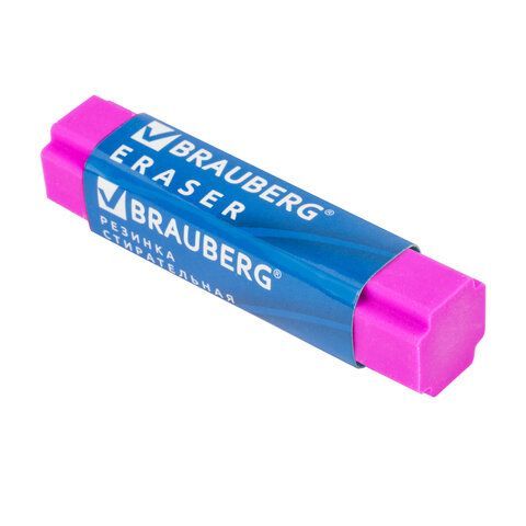 Ластик BRAUBERG 4 шт. &quot;X-Erase&quot;, 68х15х15 мм, цвет ассорти, экологичный ПВХ, 228066