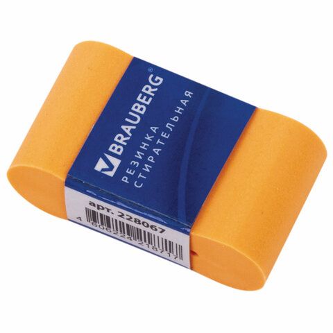 Ластик BRAUBERG 4 шт. &quot;Rainbow&quot;, 42х23х13 мм, цвет ассорти, картонный держатель, 228067