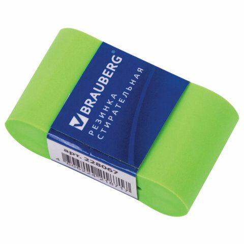 Ластик BRAUBERG 4 шт. &quot;Rainbow&quot;, 42х23х13 мм, цвет ассорти, картонный держатель, 228067
