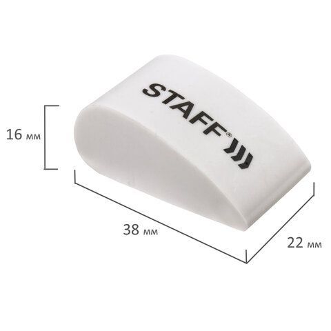 Ластик STAFF 36 шт. &quot;College&quot; PE-070, 38х22х16 мм, в форме капли, цвет белый, 228070