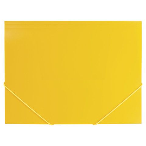 Папка на резинках BRAUBERG 2 шт. &quot;Office&quot;, желтая, до 300 листов, 500 мкм, 228082