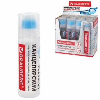Клей канцелярский BRAUBERG 2 шт., 125 мл, с силиконовым аппликатором, 228403