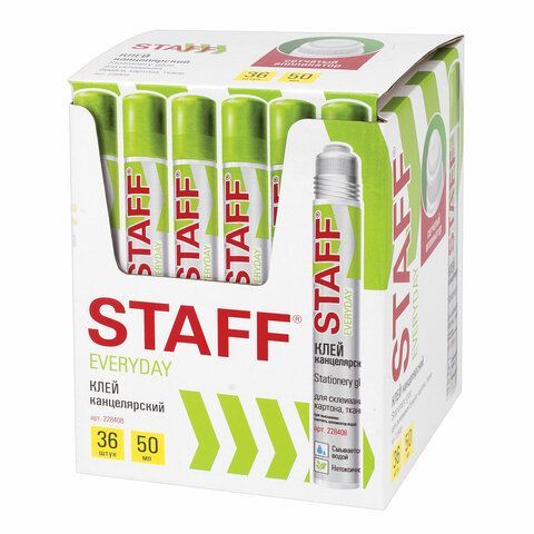 Клей канцелярский STAFF 3 шт. EVERYDAY, 50 мл, сетчатый аппликатор, 228408