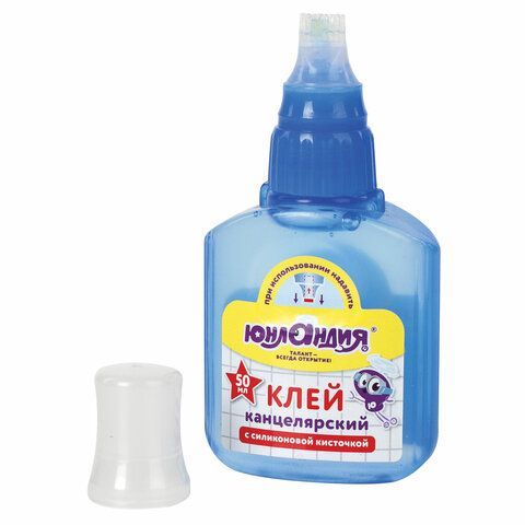 Клей канцелярский ЮНЛАНДИЯ 3 шт., 50 мл, с силиконовой кисточкой, 228409
