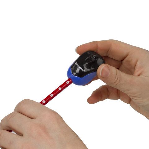 Точилка BRAUBERG 12 шт. &quot;Click&quot;, с контейнером, пластиковая, корпус ассорти, 228445
