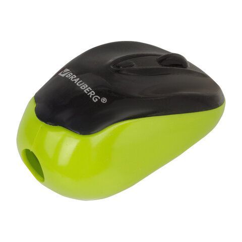 Точилка BRAUBERG 12 шт. &quot;Click&quot;, с контейнером, пластиковая, корпус ассорти, 228445