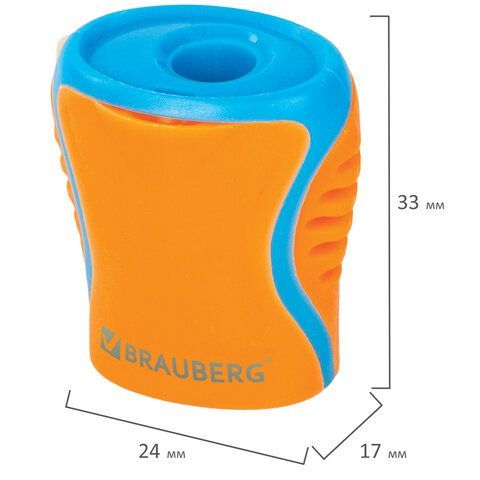Точилка BRAUBERG 36 шт. &quot;Mix&quot;, с контейнером, пластиковая, корпус ассорти, 228448