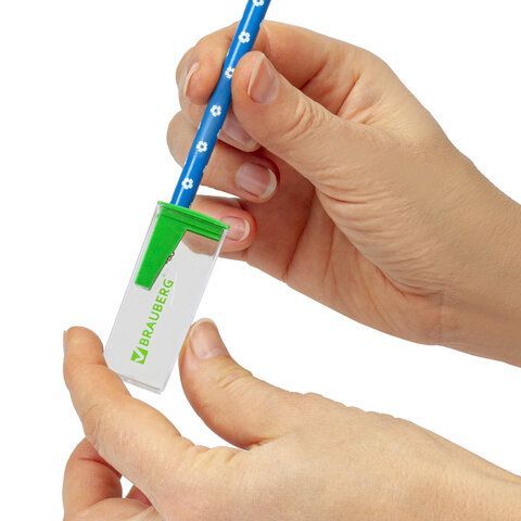 Точилка BRAUBERG 24 шт. &quot;Assistant&quot;, с контейнером, пластиковая, корпус ассорти, 228451