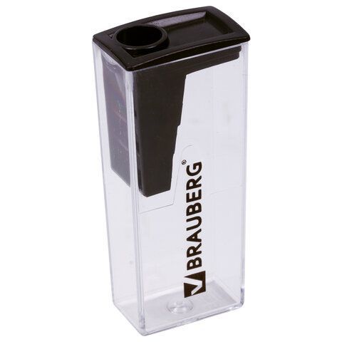 Точилка BRAUBERG 24 шт. &quot;Assistant&quot;, с контейнером, пластиковая, корпус ассорти, 228451