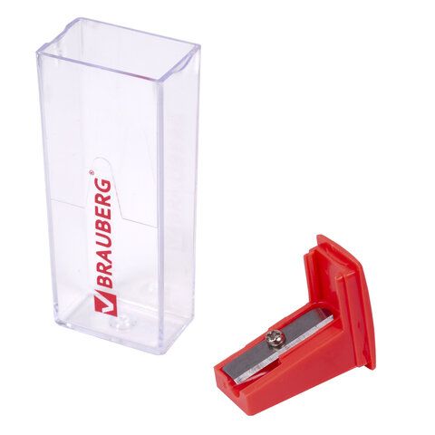 Точилка BRAUBERG 24 шт. &quot;Assistant&quot;, с контейнером, пластиковая, корпус ассорти, 228451