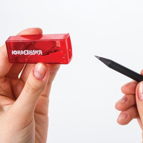 Точилка ЮНЛАНДИЯ 24 шт. &quot;Космо&quot;, с контейнером, пластиковая, корпус ассорти, 228452