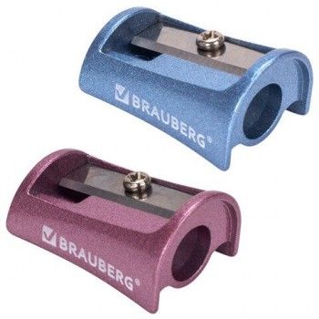 Точилка BRAUBERG 32 шт. "Arc", цинковая, корпус ассорти, 228455