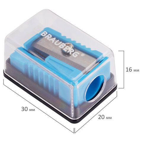 Точилка BRAUBERG 24 шт. &quot;Assistant Mini&quot;, с контейнером, пластиковая, корпус ассорти, 228458