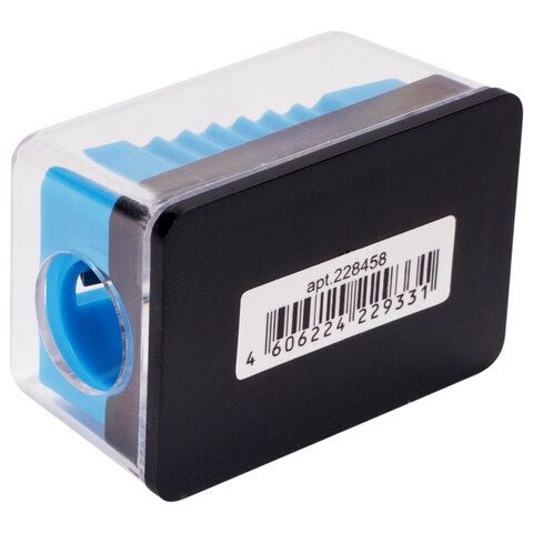 Точилка BRAUBERG 24 шт. &quot;Assistant Mini&quot;, с контейнером, пластиковая, корпус ассорти, 228458