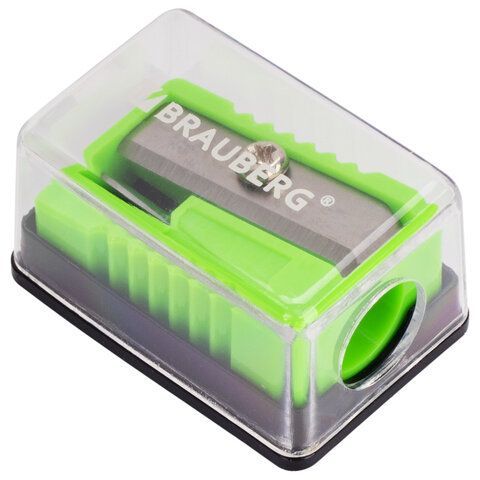 Точилка BRAUBERG 24 шт. &quot;Assistant Mini&quot;, с контейнером, пластиковая, корпус ассорти, 228458