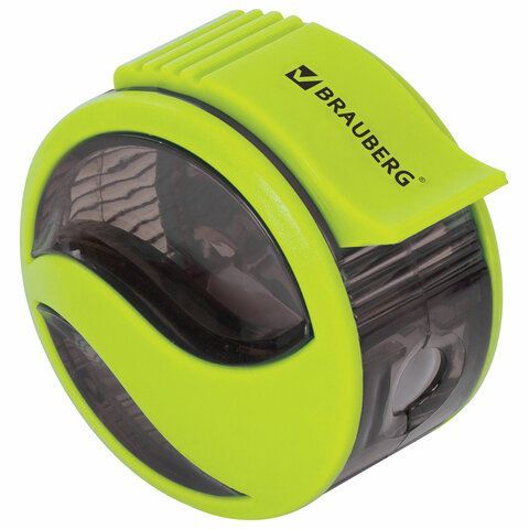 Точилка BRAUBERG 24 шт. &quot;Rewind&quot;, с контейнером, пластиковая, корпус ассорти, 228468