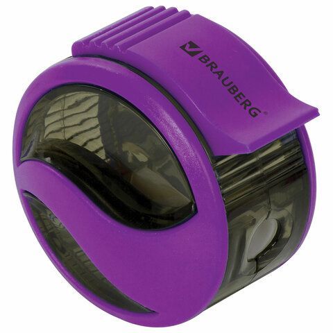 Точилка BRAUBERG 24 шт. &quot;Rewind&quot;, с контейнером, пластиковая, корпус ассорти, 228468