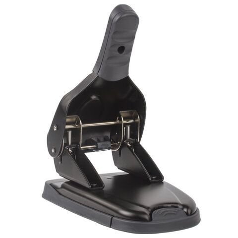 Дырокол металлический МОЩНЫЙ BRAUBERG &quot;Heavy duty&quot; до 65 листов, эргономичный, черный, 228496