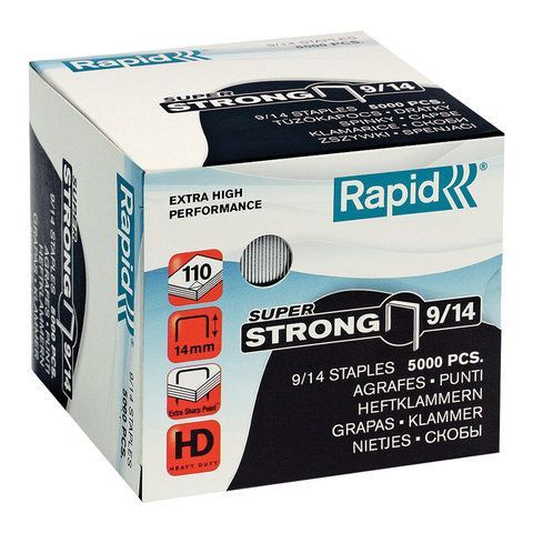 Скобы для степлера RAPID HD110 &quot;Super Strong&quot; №9/14, 5000 штук, до 110 листов, 24871500
