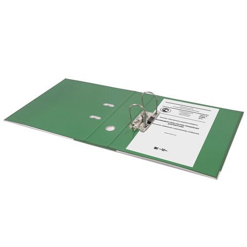 Папка-регистратор BRAUBERG &quot;EXTRA&quot;, 75 мм, зеленая, двустороннее покрытие пластик, металлический уголок, 228573