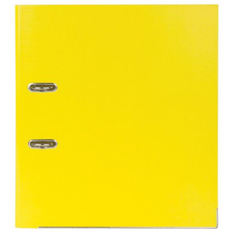Папка-регистратор BRAUBERG &quot;EXTRA&quot;, 75 мм, желтая, двустороннее покрытие пластик, металлический уголок, 228574
