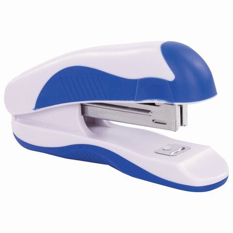 Степлер №10 BRAUBERG &quot;JET PRO&quot;, до 12 листов, эргономичный, бело-синий, 228582