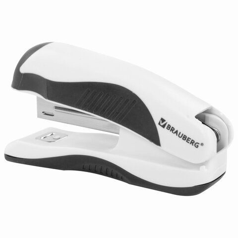Степлер №10 BRAUBERG &quot;JET PRO&quot;, до 12 листов, эргономичный, бело-черный, 228583