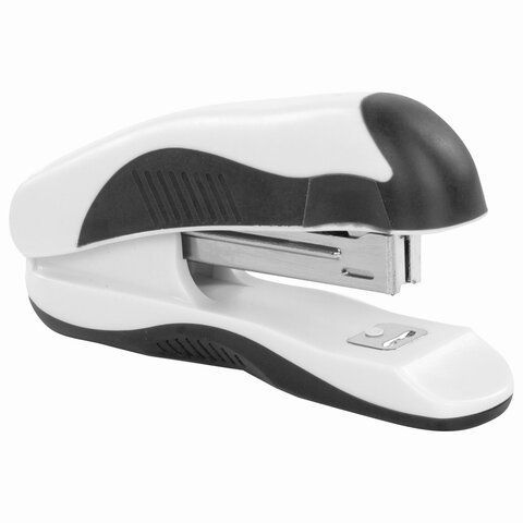 Степлер №10 BRAUBERG &quot;JET PRO&quot;, до 12 листов, эргономичный, бело-черный, 228583