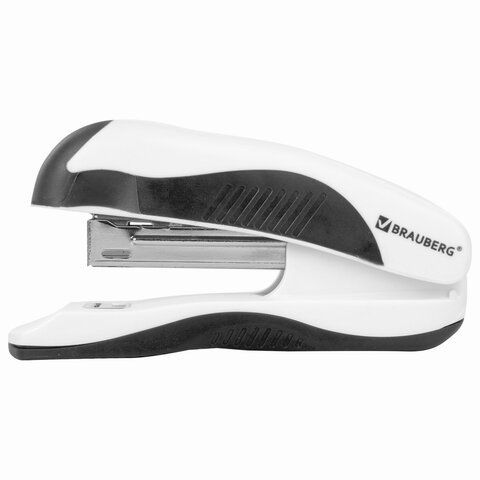 Степлер №10 BRAUBERG &quot;JET PRO&quot;, до 12 листов, эргономичный, бело-черный, 228583