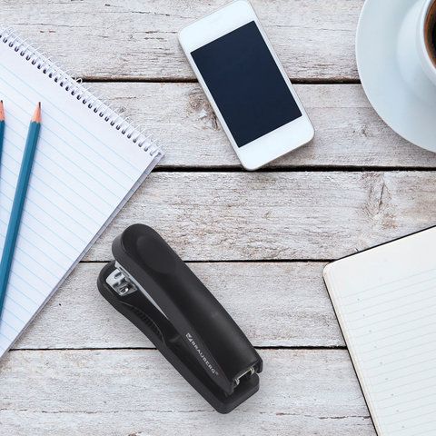 Степлер №24/6, 26/6 BRAUBERG &quot;Standard+&quot;, до 30 листов, черный, 228608
