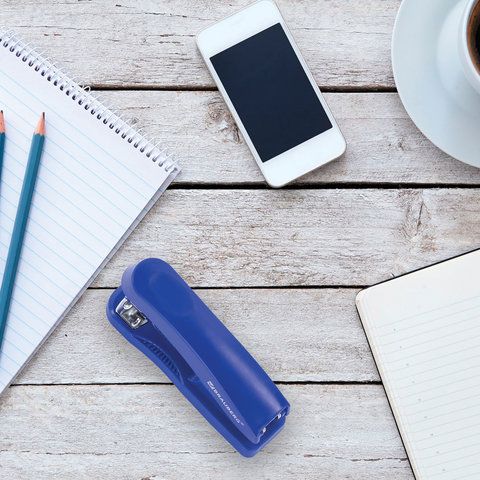 Степлер №24/6, 26/6 BRAUBERG &quot;Standard+&quot;, до 30 листов, синий, 228609