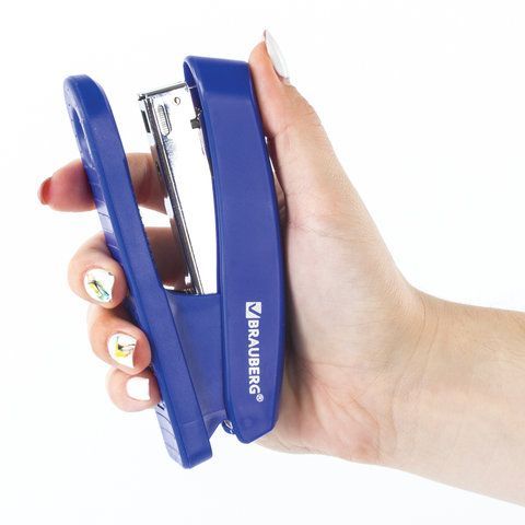 Степлер №24/6, 26/6 BRAUBERG &quot;Standard+&quot;, до 30 листов, синий, 228609