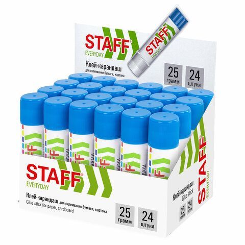Клей-карандаш STAFF 3 шт. EVERYDAY, 25 г, 228664