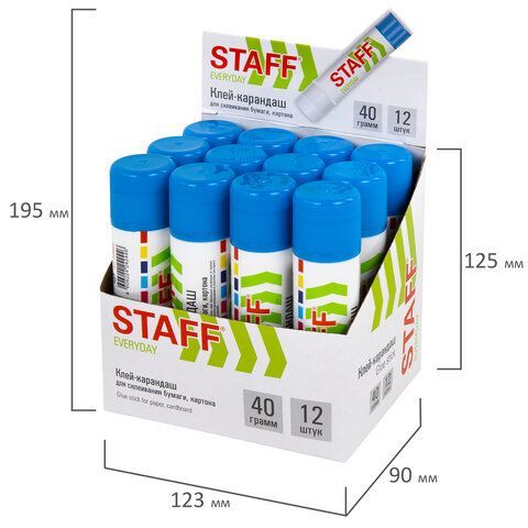 Клей-карандаш STAFF 2 шт. EVERYDAY, 40 г, 228665