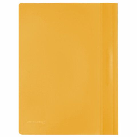 Скоросшиватель пластиковый BRAUBERG 10 шт., А4, 130/180 мкм, желтый, 228671